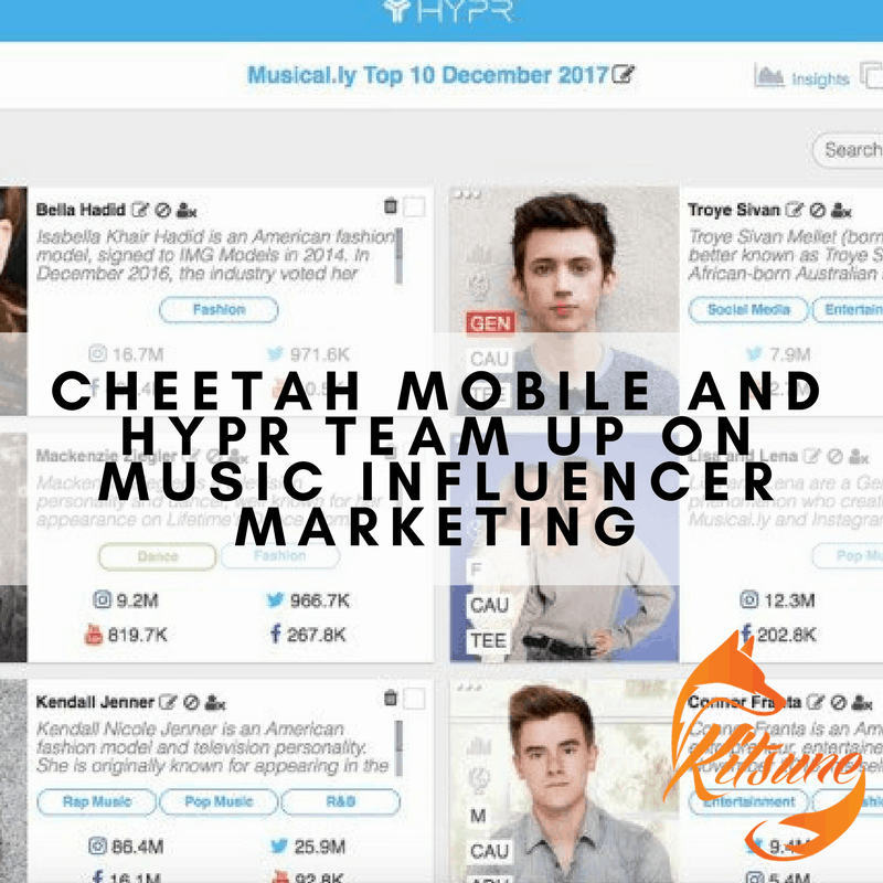 Cheetah Mobile and Hypr team up on music influencer marketing